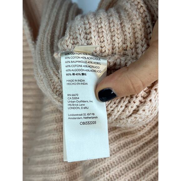 FREE PEOPLE Size XS Marlie Knit Pullover Sweater Ribbed Cotton Blend Blush Pink - Picture 6 of 8